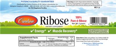 Photo of the Carlson Ribose label