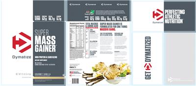 Photo of the Dymatize Super Mass Gainer Gourmet Vanilla label