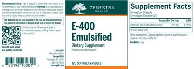 Photo of the Genestra Brands E-400 Emulsified label