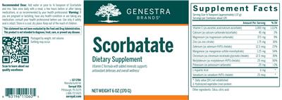 Photo of the Genestra Brands Scorbatate label