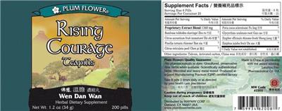 Photo of the Plum Flower Rising Courage Teapills label