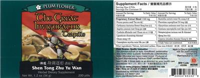 Photo of the Plum Flower The Great Invigorator Teapills label