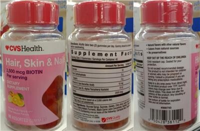 Photo of the CVS Health Hair, Skin & Nails label