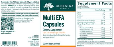 Photo of the Genestra Brands Multi EFA Capsules label