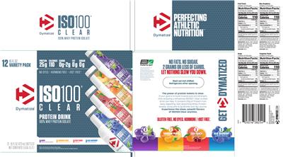 Photo of the Dymatize ISO100 Clear Tangerine Peach label
