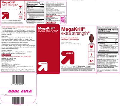 Photo of the up&up MegaKrill Extra Strength label