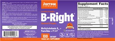 Photo of the Jarrow Formulas B-Right label