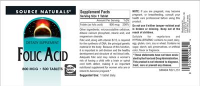 Folic Acid 800 mcg