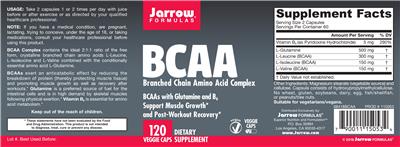 Photo of the Jarrow Formulas BCAA Branched Chain Amino Acid Complex label