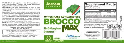 Photo of the Jarrow Formulas BroccoMax label