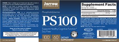 Photo of the Jarrow Formulas PS100 100 mg label