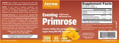 Photo of the Jarrow Formulas Evening Primrose 1300 mg label