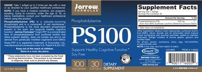 Photo of the Jarrow Formulas PS100 100 mg label