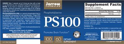 Photo of the Jarrow Formulas PS100 100 mg label