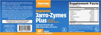Photo of the Jarrow Formulas Vegetarian Jarro-Zymes Plus label