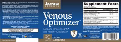 Photo of the Jarrow Formulas Venous Optimizer label