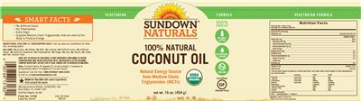 Photo of the Sundown Naturals Coconut Oil label