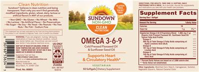 Photo of the Sundown Omega 3-6-9 label