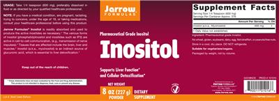 Photo of the Jarrow Formulas Inositol Powder label