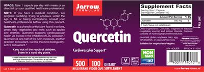 Photo of the Jarrow Formulas Quercetin 500 mg label