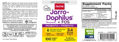 Photo of the Jarrow Formulas Jarro-Dophilus + FOS label