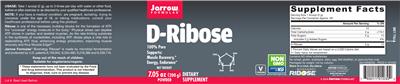Photo of the Jarrow Formulas D-Ribose label