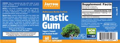 Photo of the Jarrow Formulas Mastic Gum label