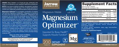 Photo of the Jarrow Formulas Magnesium Optimizer label