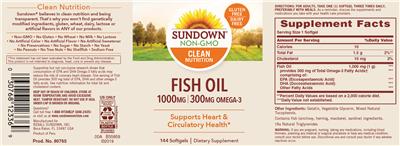 Photo of the Sundown Fish Oil 1000 mg label