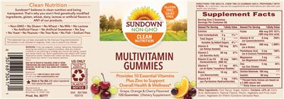 Photo of the Sundown Multivitamin Gummies label