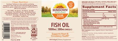 Photo of the Sundown Fish Oil 1000 mg label