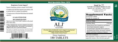 Photo of the Nature's Sunshine ALJ label