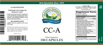 Photo of the Nature's Sunshine CC-A label