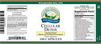 Photo of the Nature's Sunshine Cellular Detox label