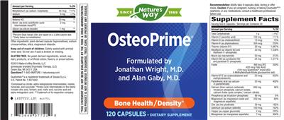 Photo of the Nature's Way OsteoPrime label