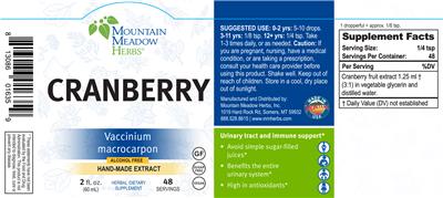 Photo of the Mountain Meadow Herbs Cranberry label
