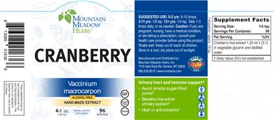 Photo of the Mountain Meadow Herbs Cranberry label