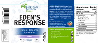 Photo of the Mountain Meadow Herbs Eden's Response label