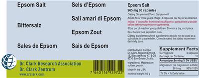 Photo of the Dr. Clark Research Association Dr. Clark Zentrum Epsom Salt label