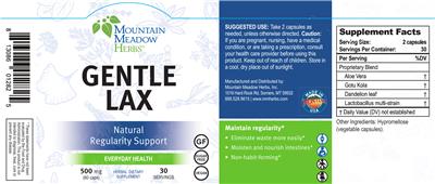 Photo of the Mountain Meadow Herbs Gentle Lax label