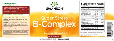 Photo of the Swanson Super Stress B-Complex with Vitamin C label