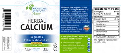 Photo of the Mountain Meadow Herbs Herbal Calcium label