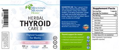 Photo of the Mountain Meadow Herbs Herbal Thyroid Care ll label