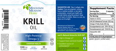 Photo of the Mountain Meadow Herbs Krill Oil label