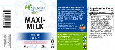 Photo of the Mountain Meadow Herbs Maxi-Milk label