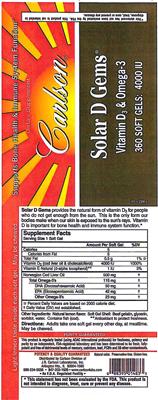 Photo of the Carlson Solar D Gems label