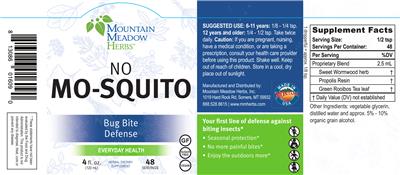 Photo of the Mountain Meadow Herbs No Mo-Squito label