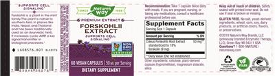 Photo of the Nature's Way Forskohlii Extract label