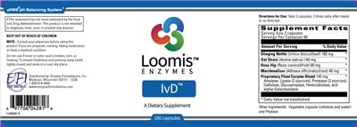 Photo of the Loomis Enzymes IvD label
