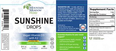Photo of the Mountain Meadow Herbs Sunshine Drops label